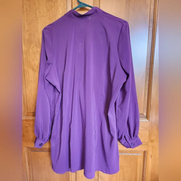 NWT Jessica London Purple Gather Blouse. Size 16W. Side Zip for flattering look - Picture 5 of 5